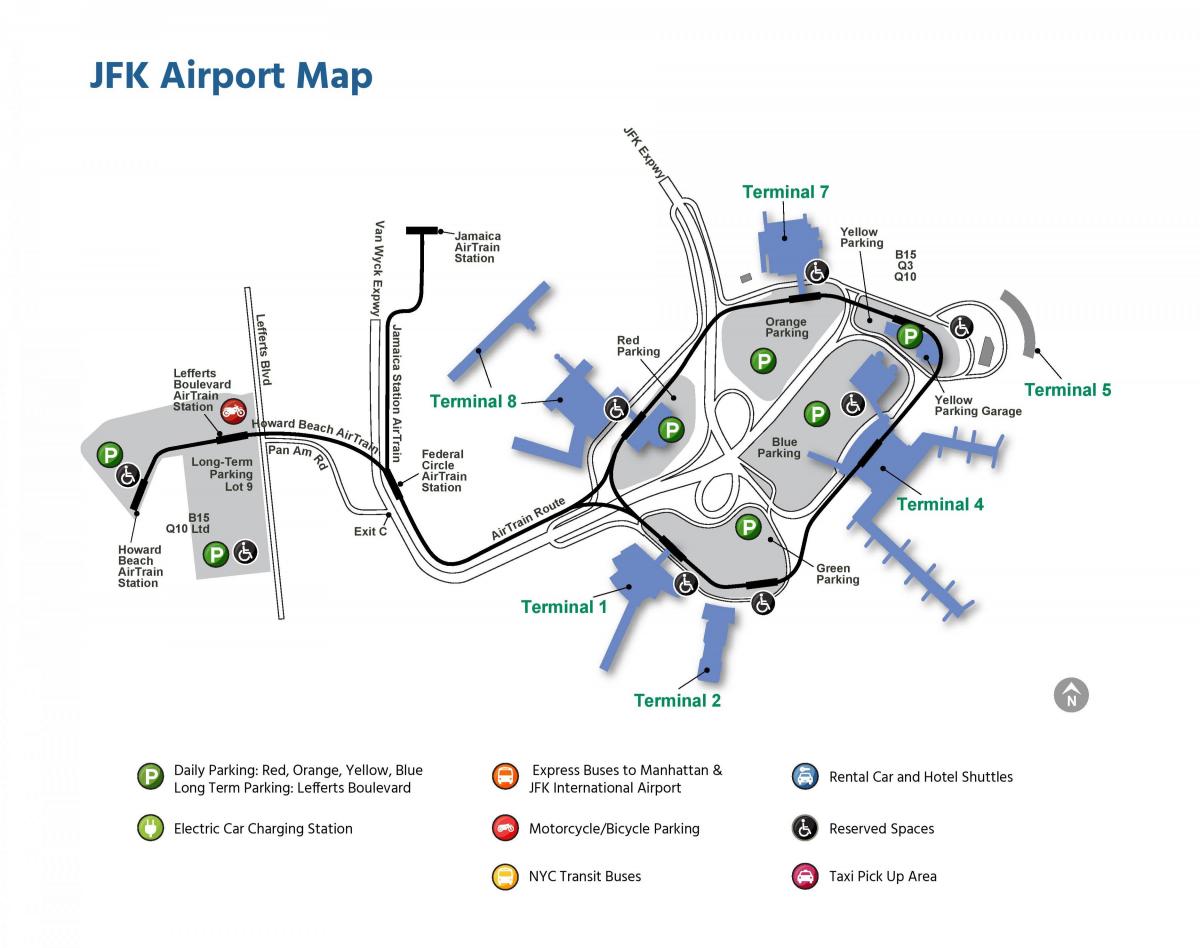 карта терминала аэропорта Манхэттена
