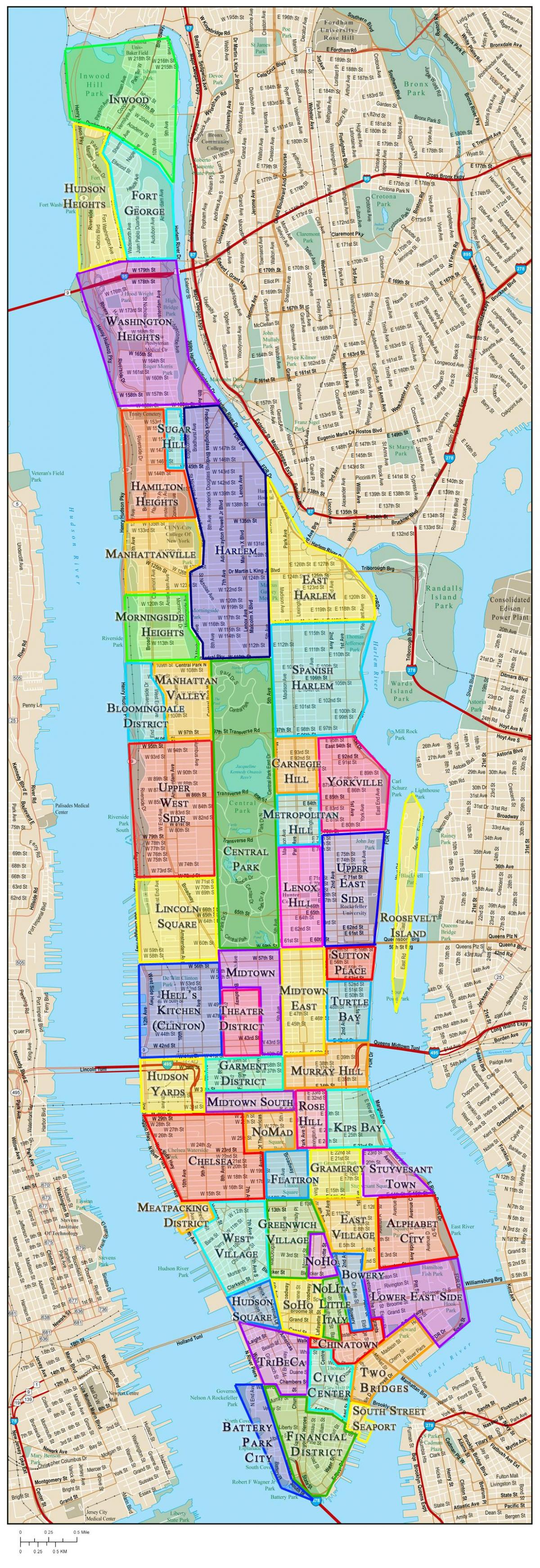карта района Манхэттена