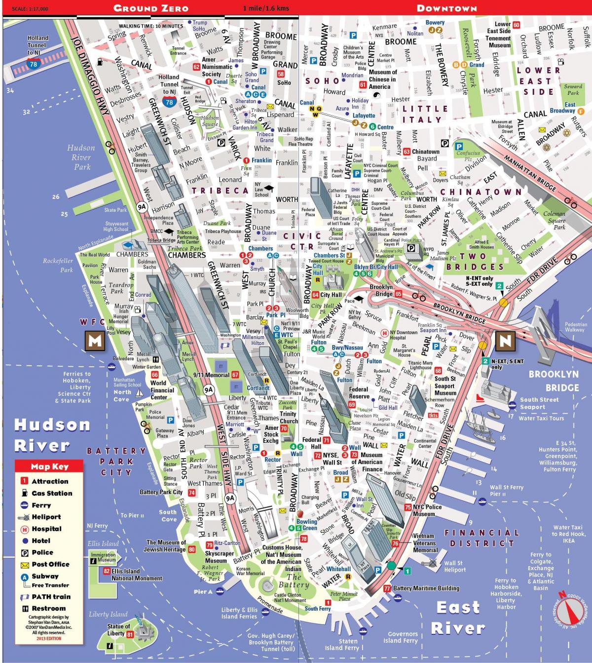 карта центра Манхэттена