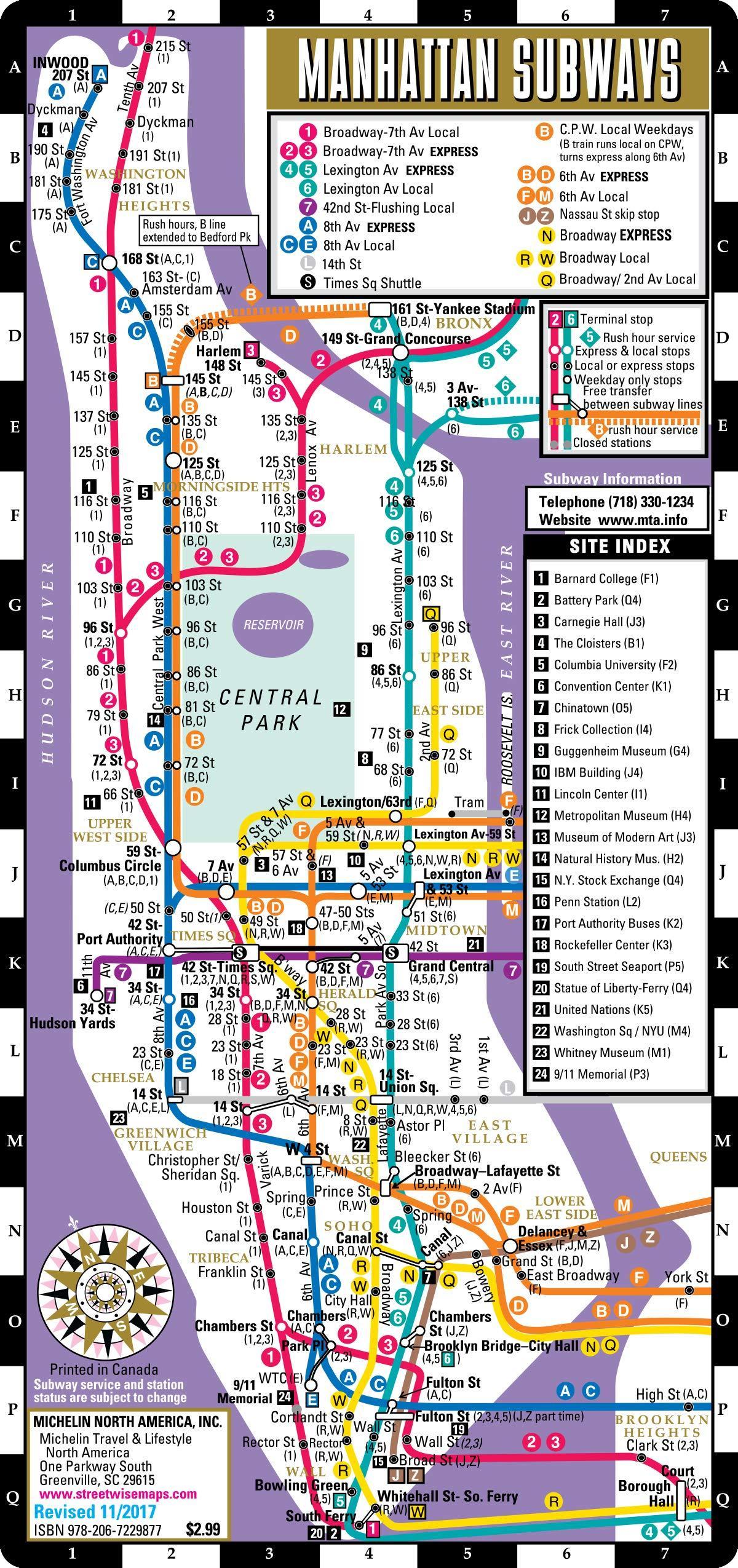 карта станции метро Манхэттен
