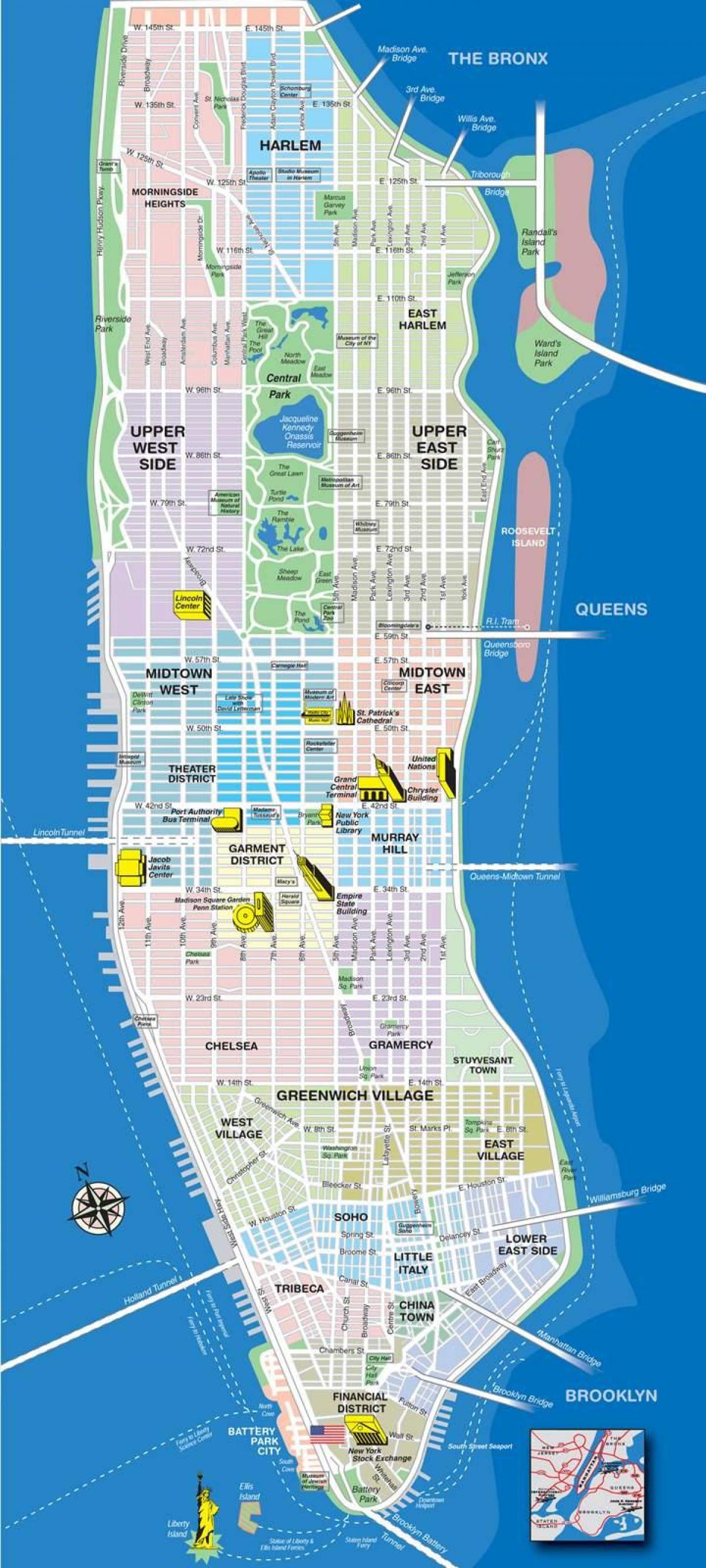 карта города Манхэттен